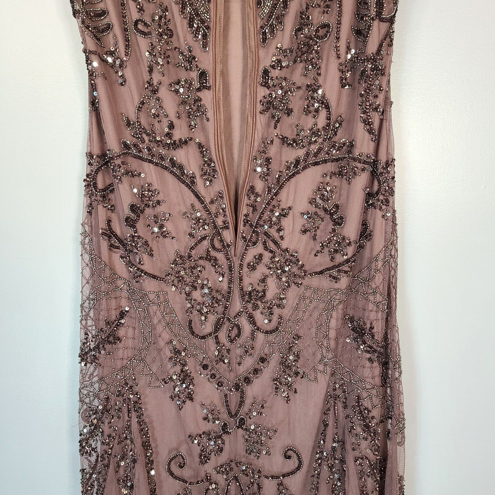 Pisarro Nights Beaded Gown 10 Embellished Mauve Purple Mother Of The Bride FLAW - Picture 10 of 16